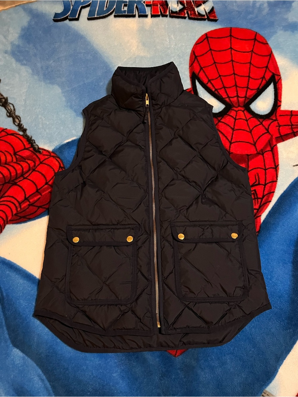 J crew women’s size small Quilted Puffer Vest navy blue